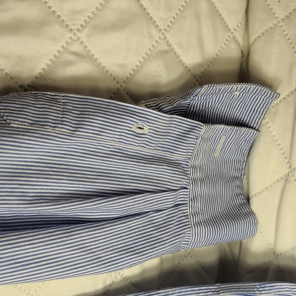 Ralph Lauren Polo Jeans Men's Blue Striped Button down Dress shirt,size L. - Picture 5 of 8